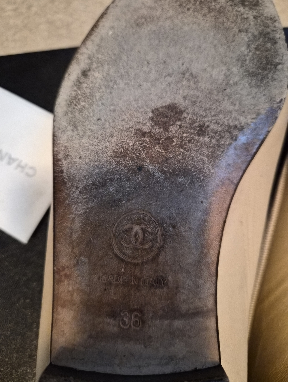 Chanel Ballet flats Lambskin Beige & Black - Picture 7 of 11